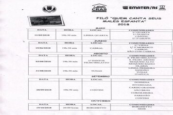 ENCONTRO COM FILÓ- programação 2018