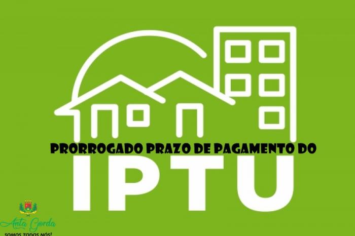 PRORROGADO PRAZO PARA PAGAMENTO DO IPTU