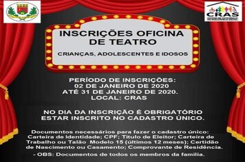 Cras abre inscrições para oficinas de 2020