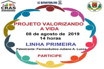 Projeto Valorizando a Vida terá atividade no dia 8